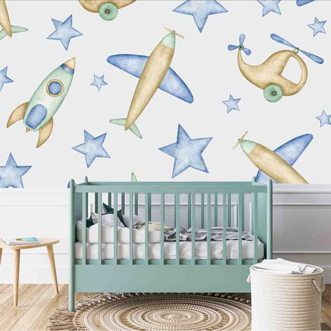 Baby Boys Room Wallcoverings and Murals