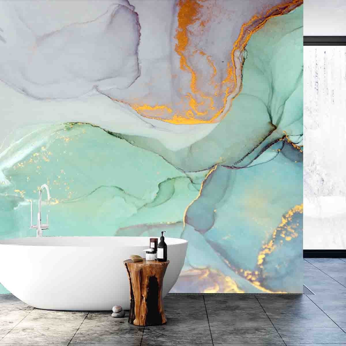 Highly-Textured Oil Paint Colorful Abstract Painting Background Wallpaper Bathroom Mural