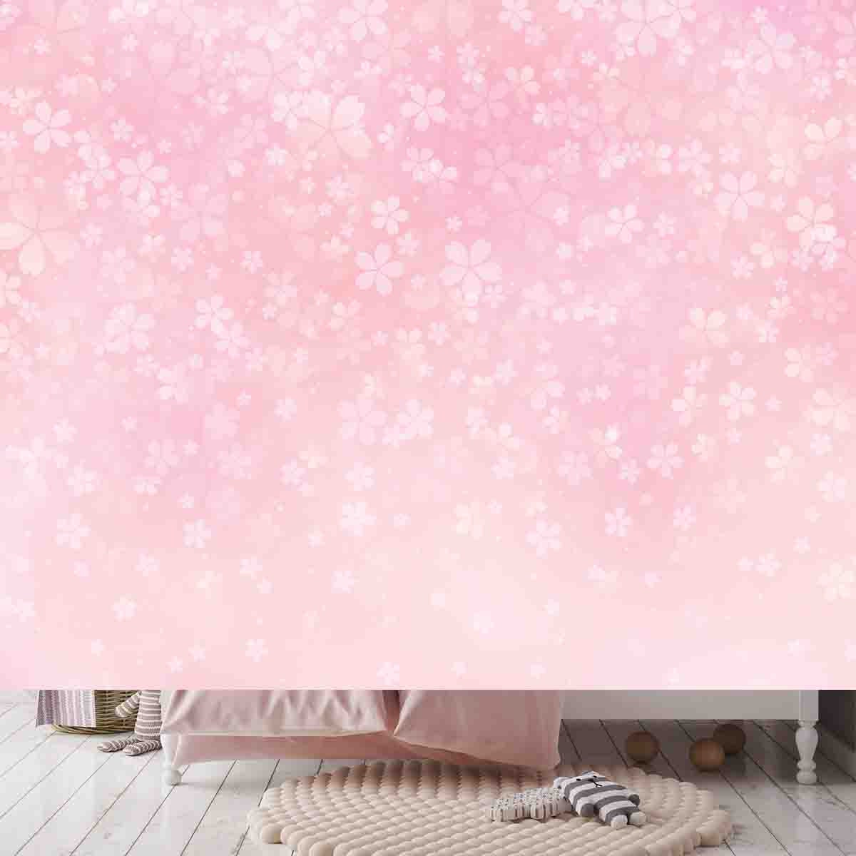 Pink Sakura Blossoms Wallpaper Girls Bedroom Mural