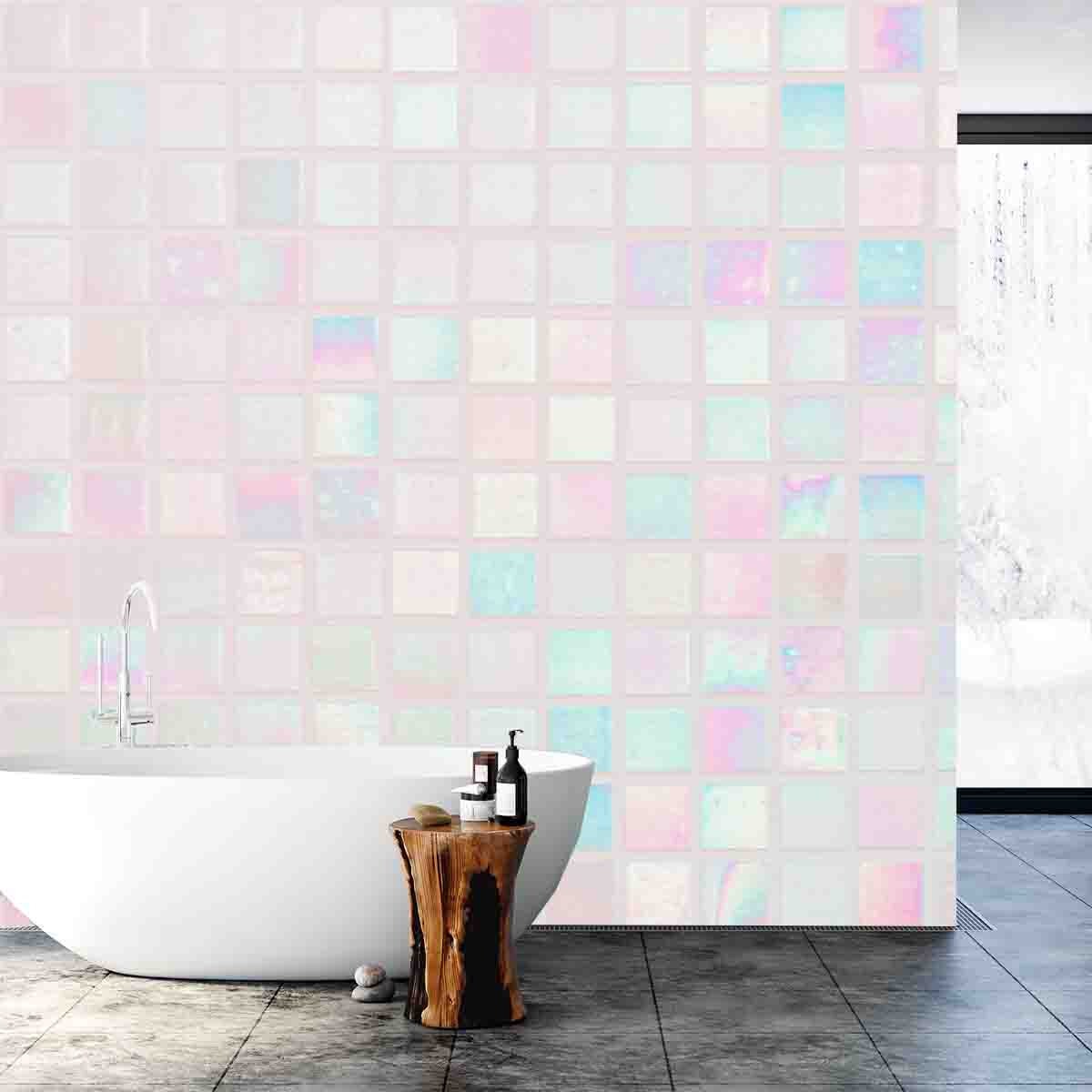 White or Pink Pastel Ceramic Wall Tiles Abstract Background Wallpaper Bathroom Mural