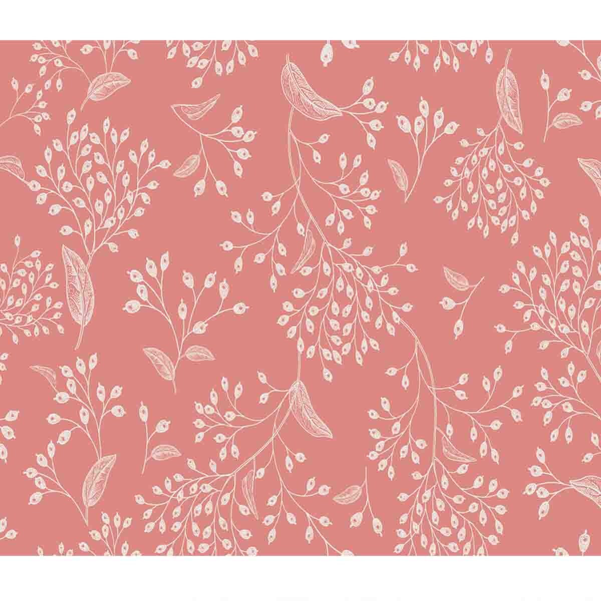 Oriental Style Pink and White Floral Vintage Wallpaper Bedroom Mural