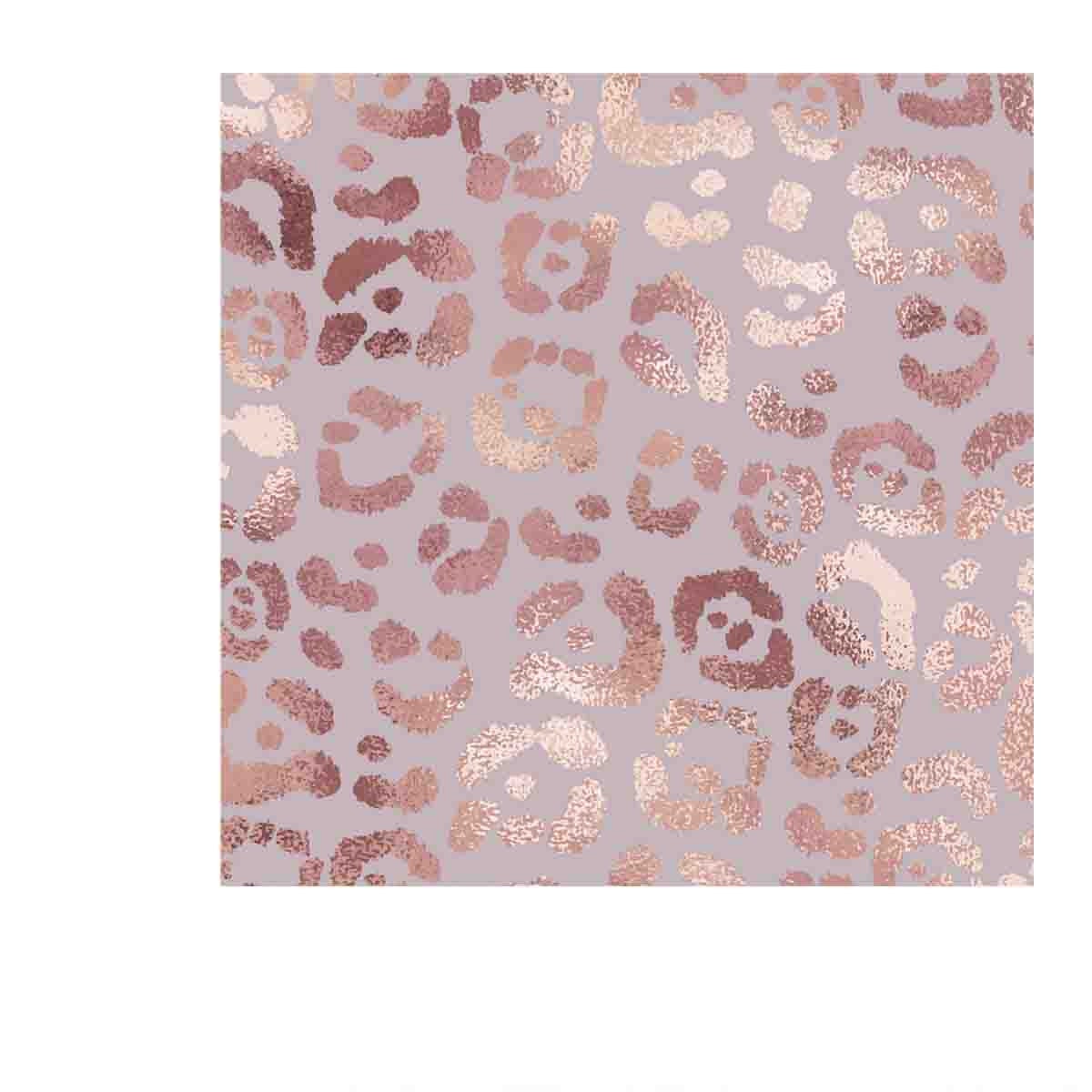 Leopard Skin, Rose Gold. Elegant Texture with Foil Effect Wallpaper Bedroom Mural