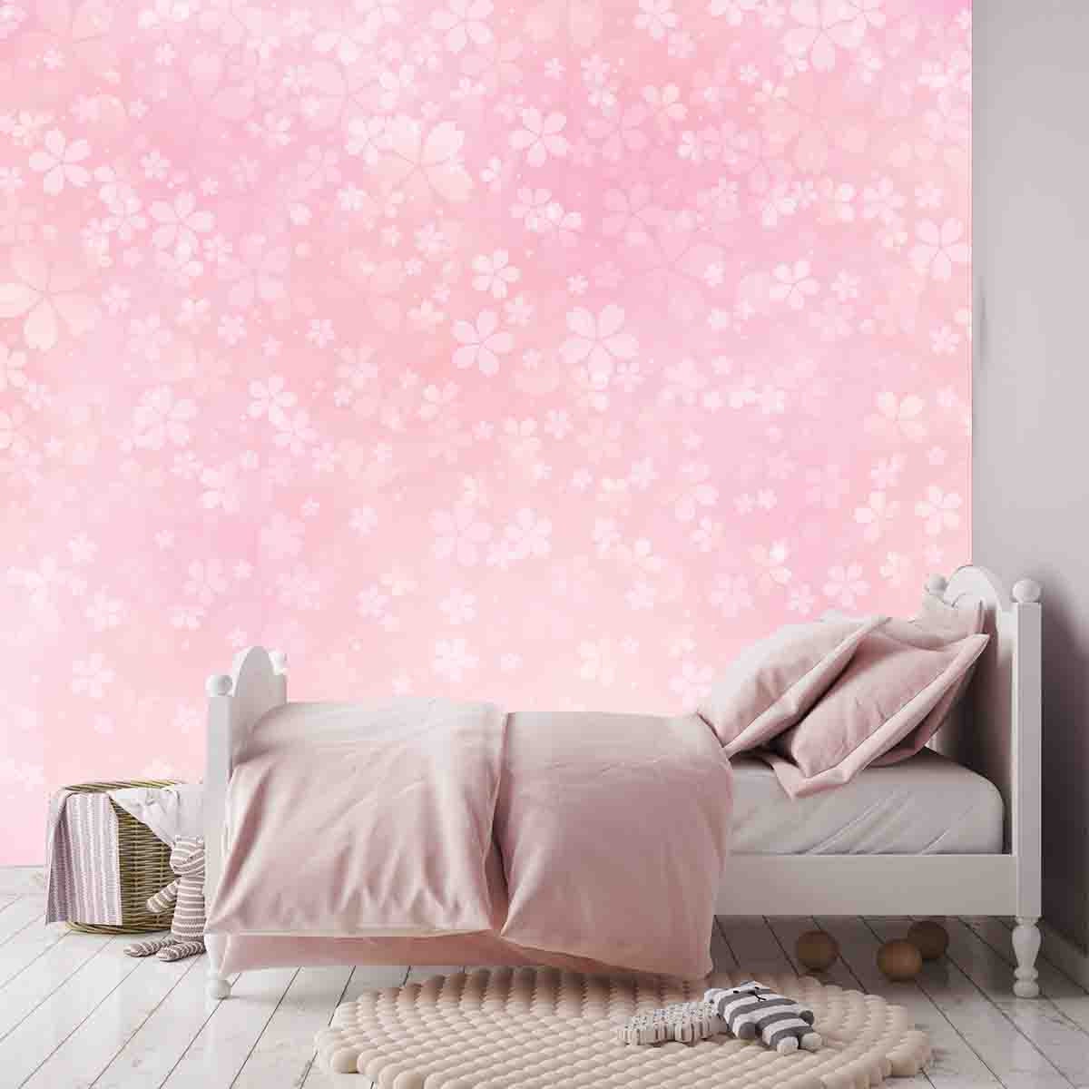 Pink Sakura Blossoms Wallpaper Girls Bedroom Mural