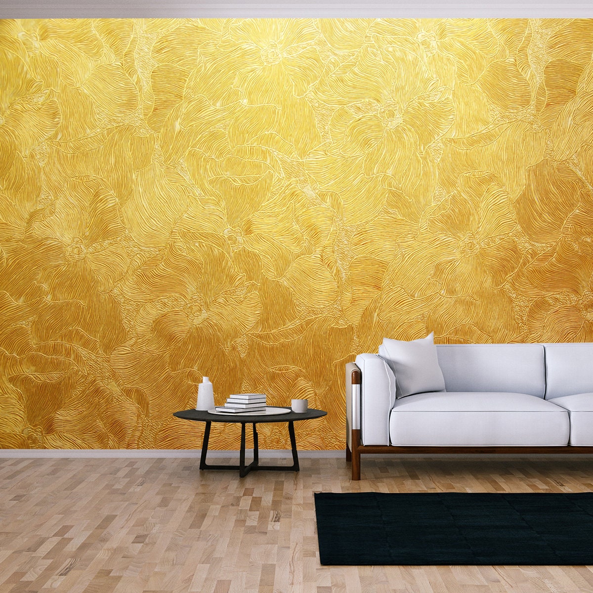 Gold Background Texture Wallpaper Living Room Mural