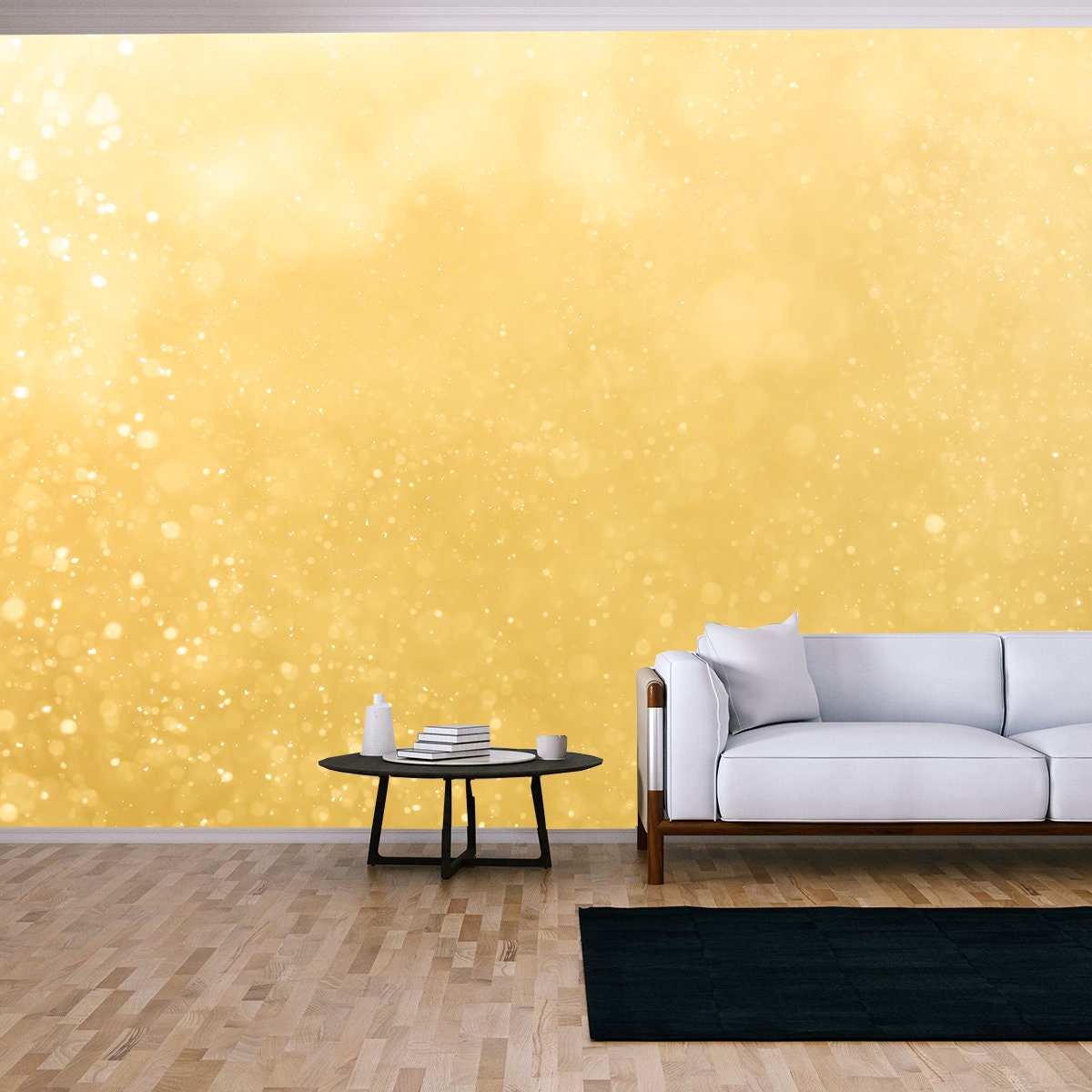 Abstract Yellow Bokeh Defocus Background Wallpaper Living Room Mural