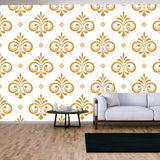 Wallpaper in the Style of Baroque. Seamless Vector Background. White and Gold Floral Ornament Wallpaper Living Room Mural