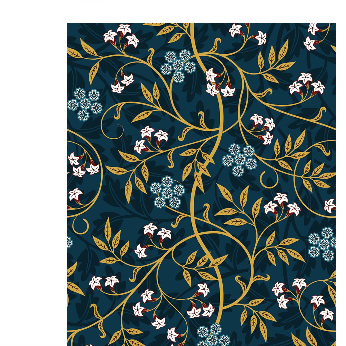 Vintage Floral Seamless Pattern on Dark Background Wallpaper Bedroom Mural