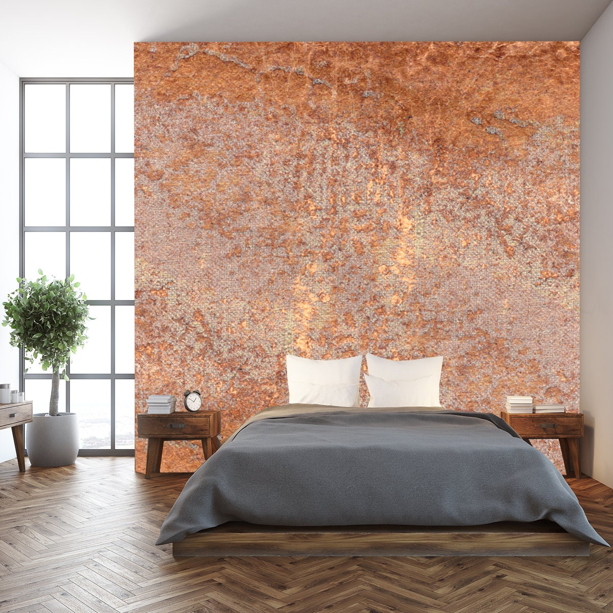Gold and Copper Old Paper Background Wallpaper Bedroom Mural