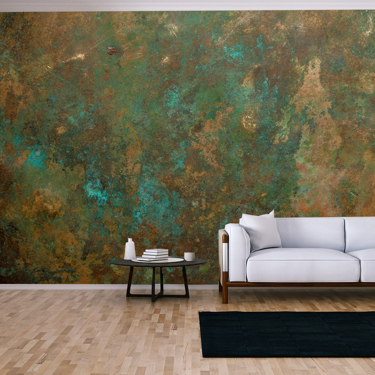Background Image of Old Copper Vessel Texture Wallpaper Living Room Mural