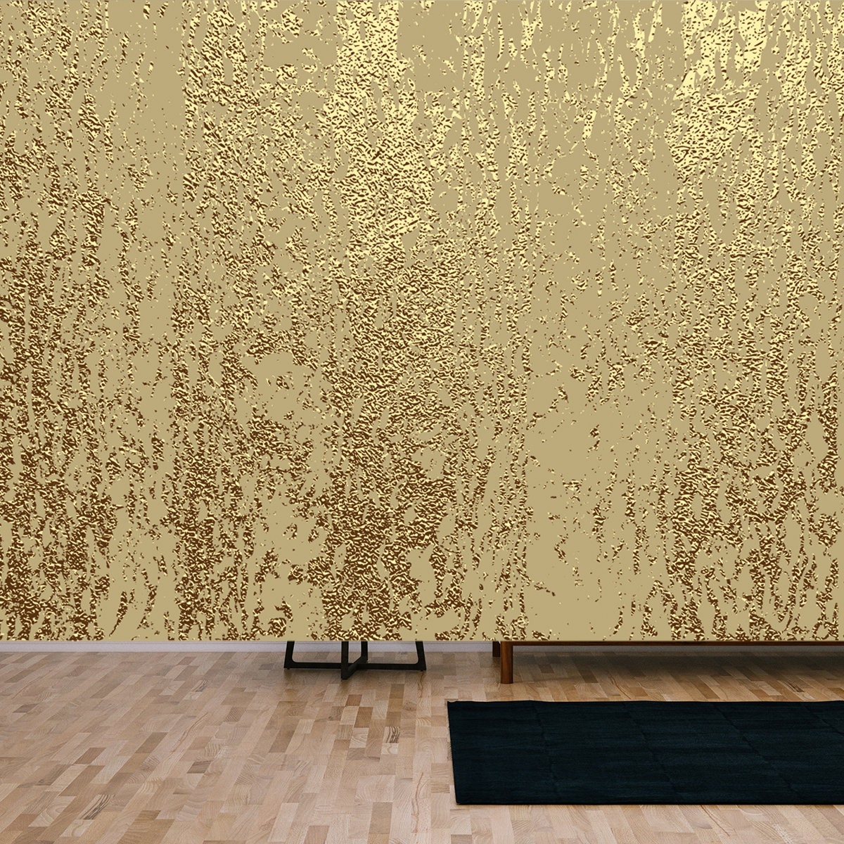 Gold Grunge Texture to Create Distressed Effect. Patina Scratch Golden Elements Wallpaper Living Room Mural