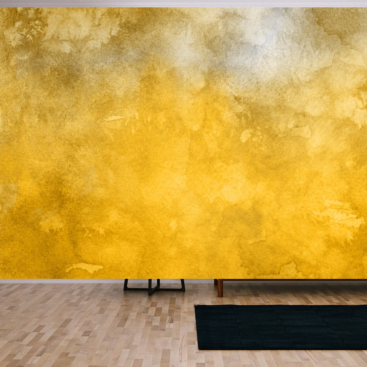 Gold Luxury Ink and Watercolor Textures on White Paper Background Wallpaper Living Room Mural