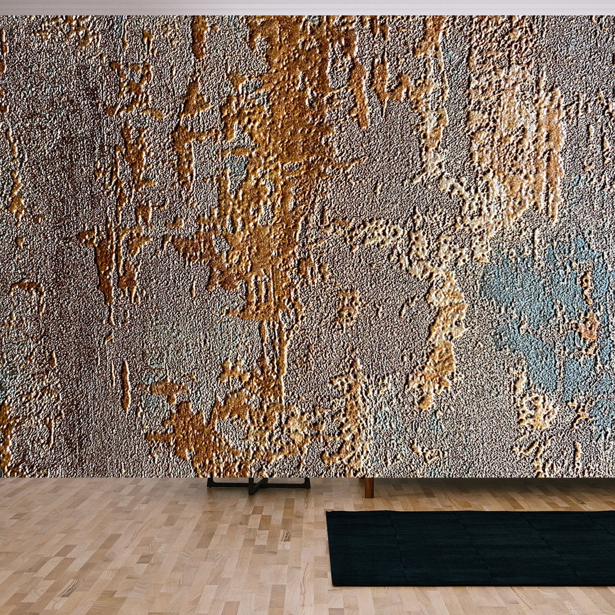 Abstract Texture in Gold and Bronze Color. Old Grunge Wallpaper Background Wallpaper Living Room Mural