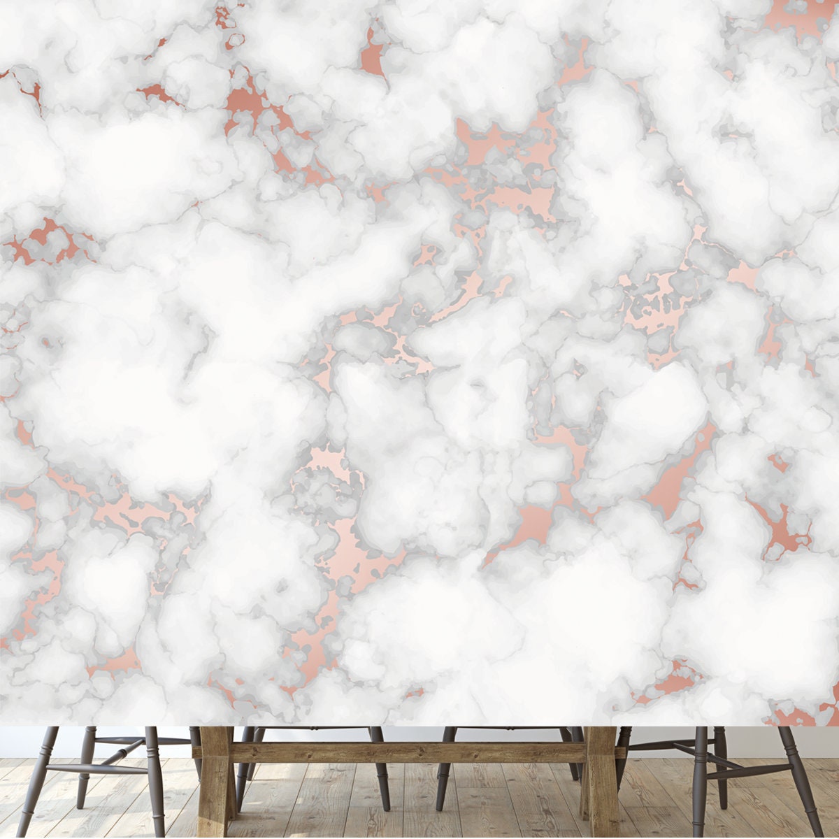 Marble with Rose Gold Texture Background. Beautiful Abstract Marble Pattern with High Resolution Wallpaper Dining Room Mural