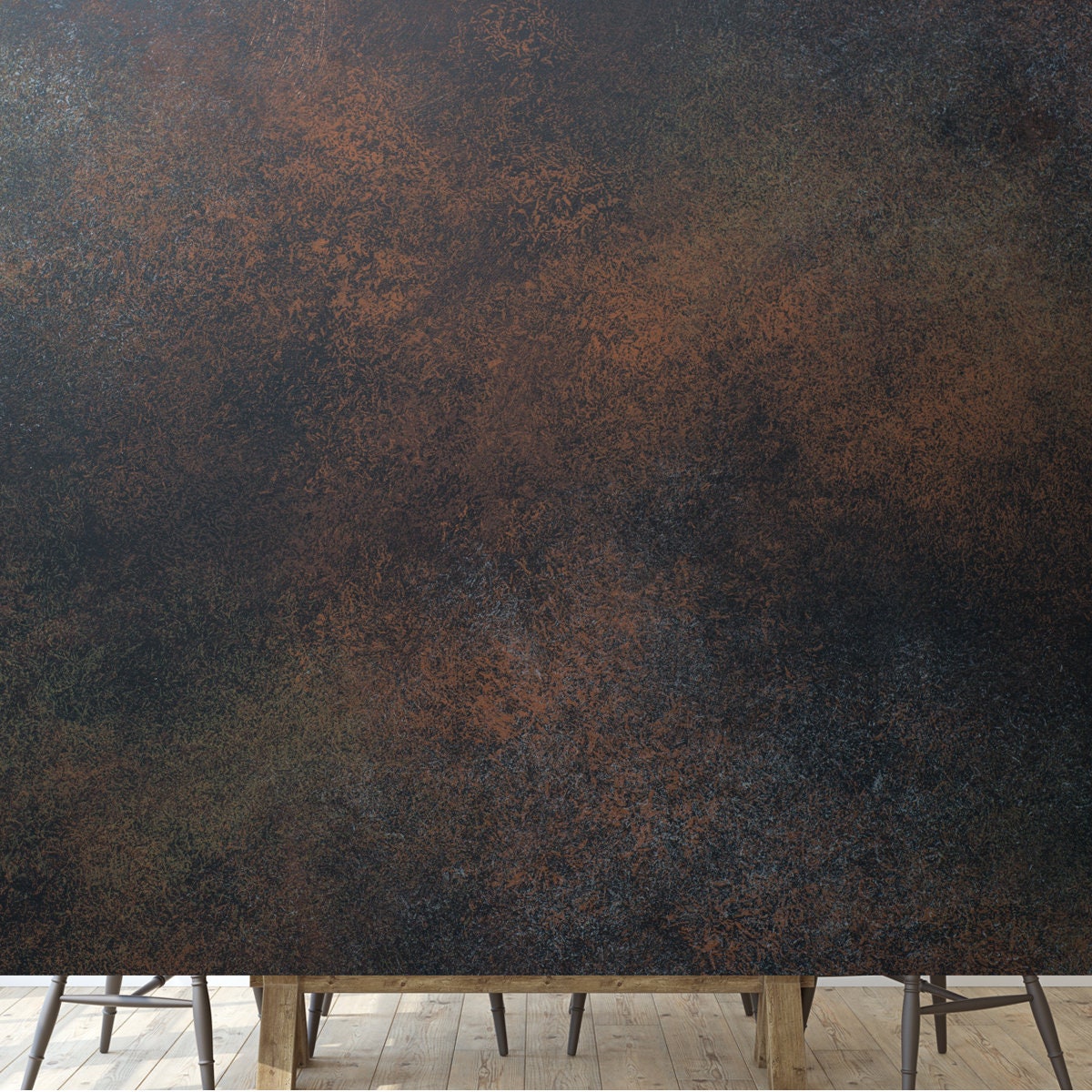 Empty Brown Rusty Stone or Metal Surface Texture Wallpaper Dining Room Mural