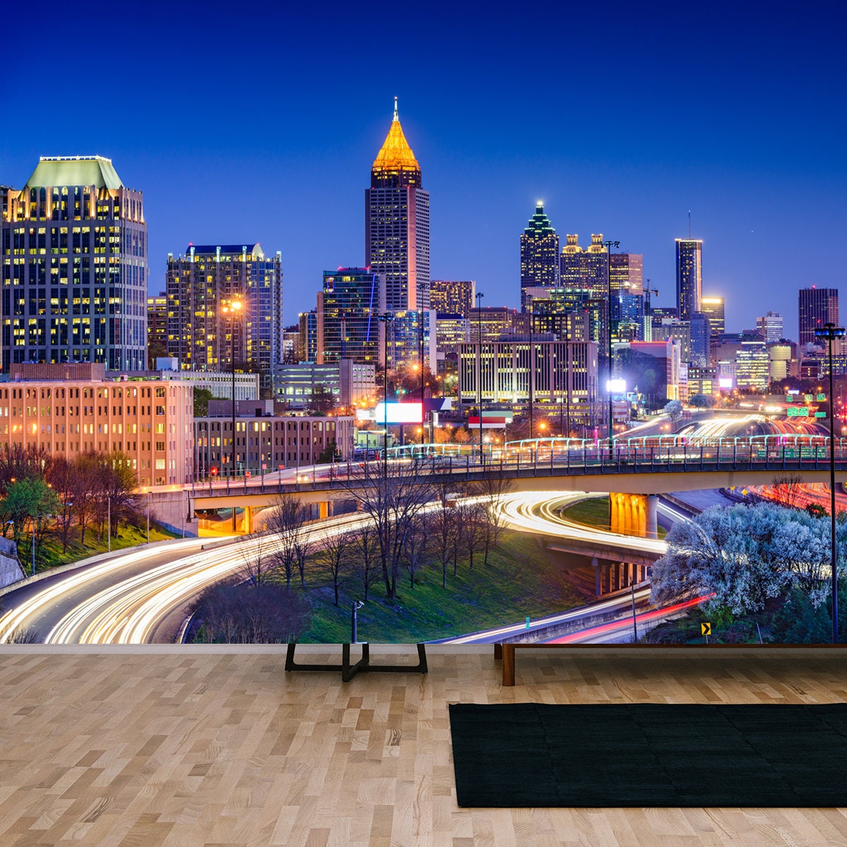 Atlanta, Georgia, USA Downtown Skyline Wallpaper Living Room Mural