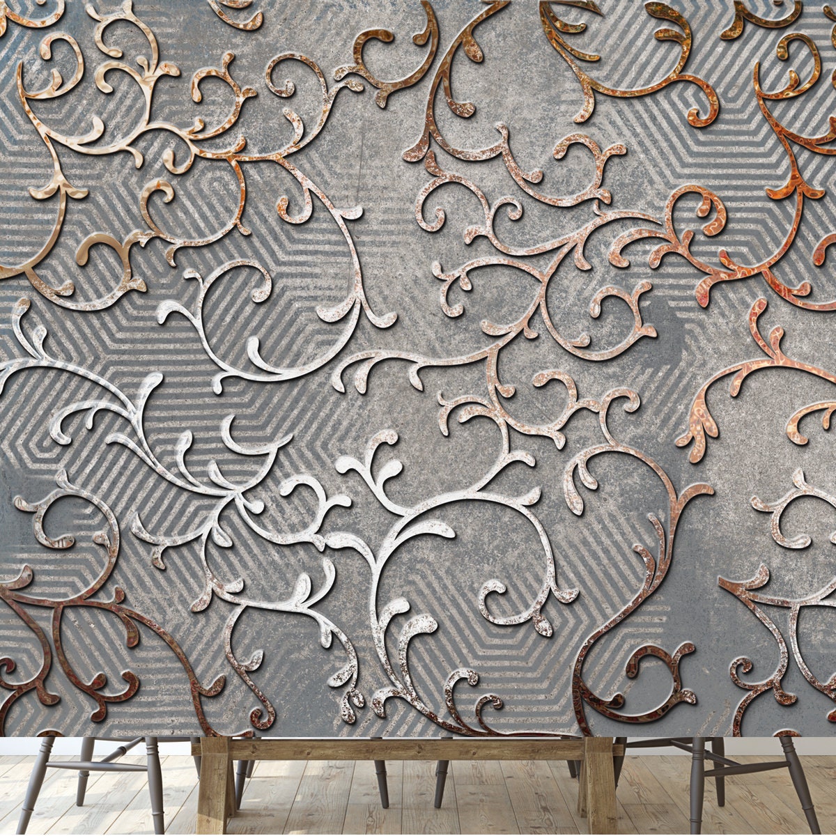 3d Seamless Pattern Wallpaper Dining Room Mural