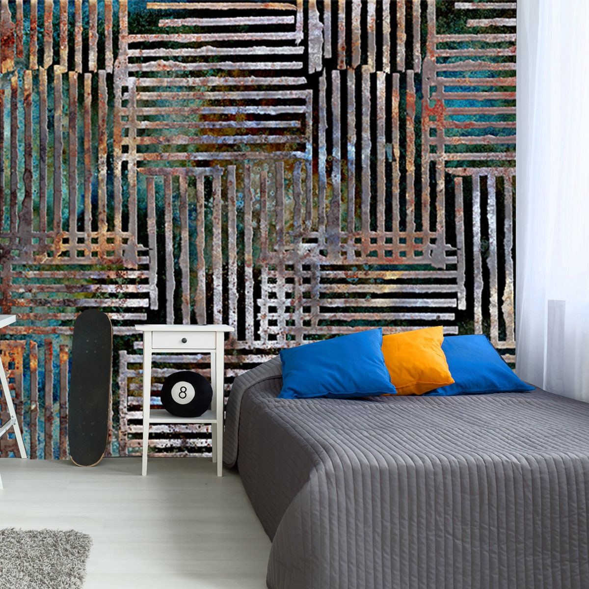 Royal Abstract Grunge 3d Wallpaper Boy Bedroom Mural