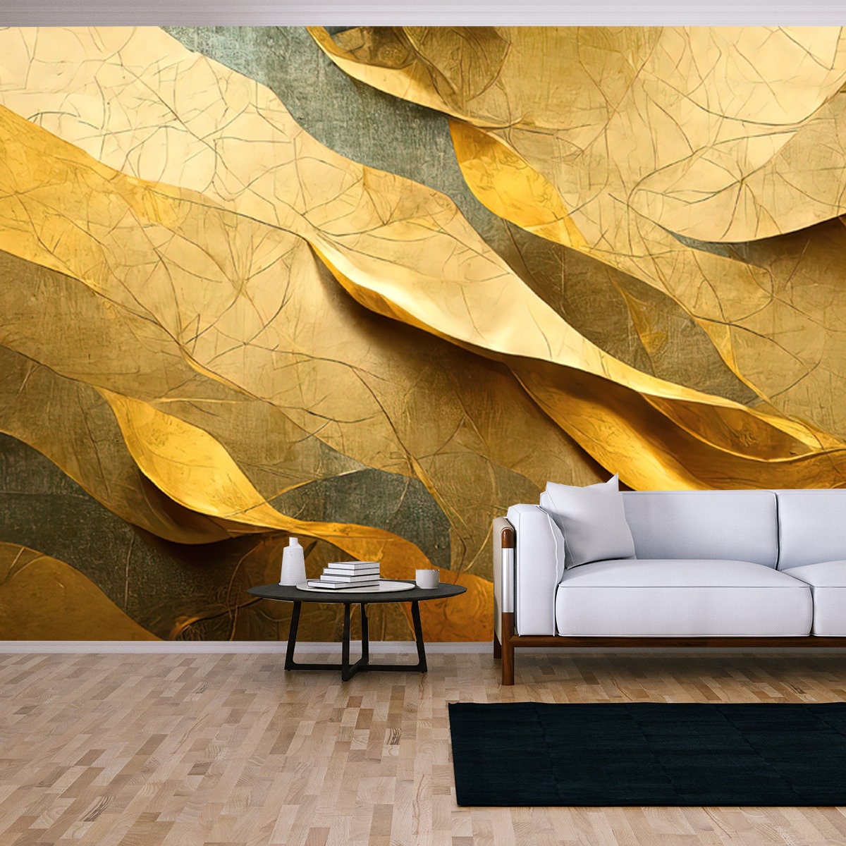4K, Gold Texture, Golden Background, Luxury Backdrop, Abstract Design Wallpaper Living Room Mural