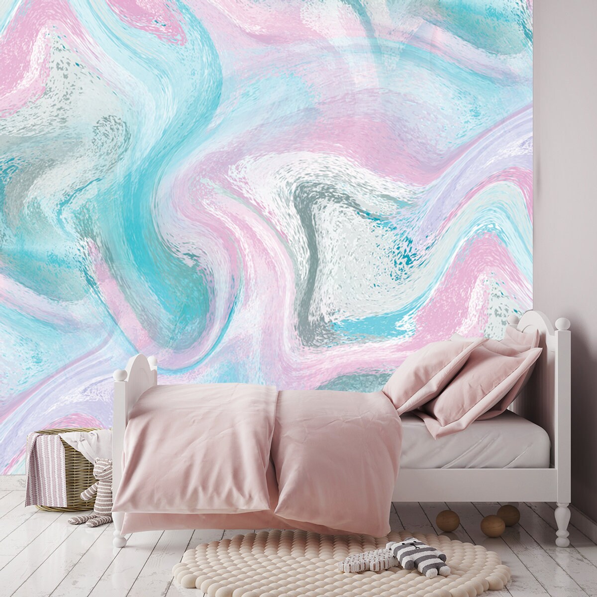 Modern Light Texture- Seamless Abstract Pattern-Cotton Candy Wallpaper Girl Bedroom Mural