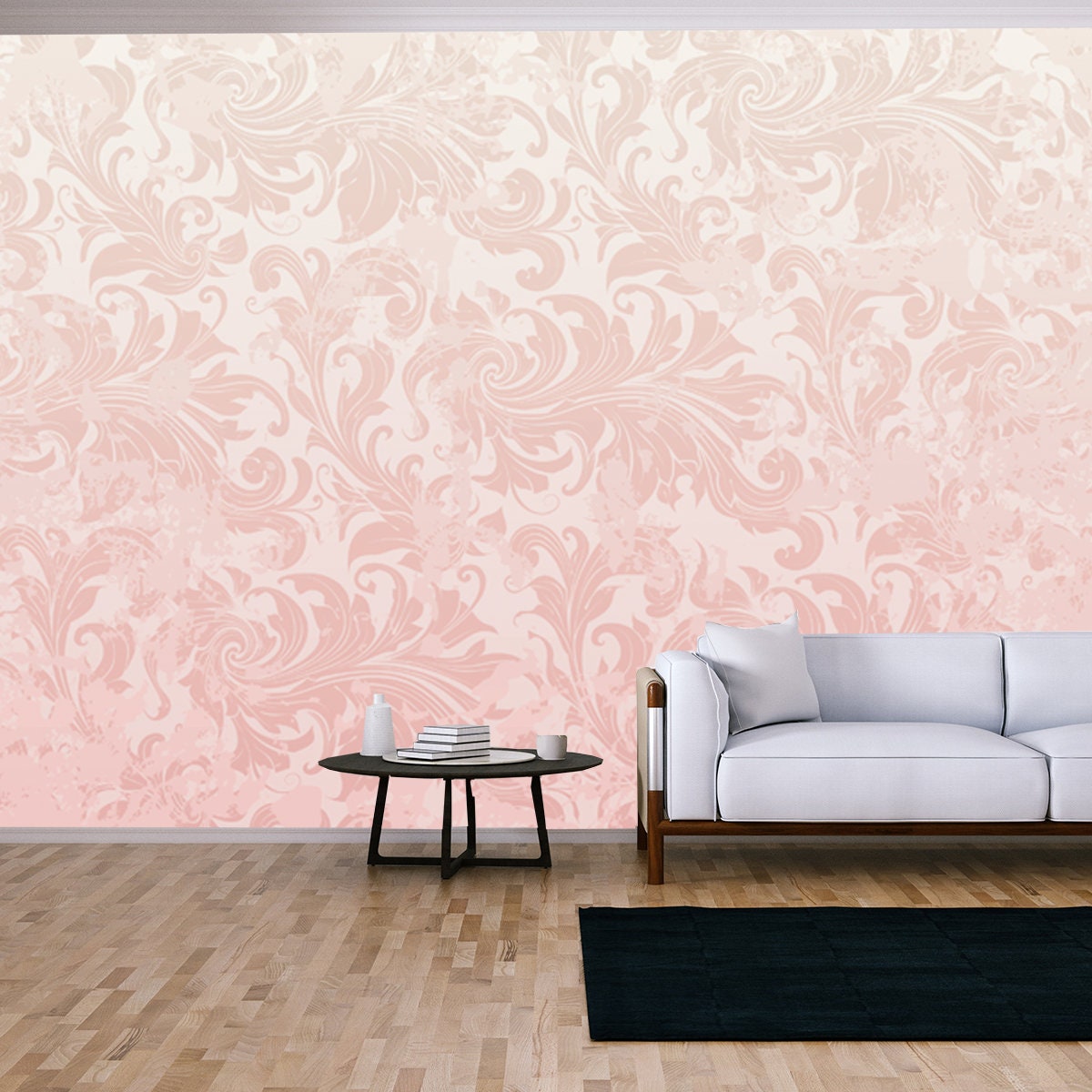 Pink Grunge Vintage Pattern Wallpaper Living Room Mural