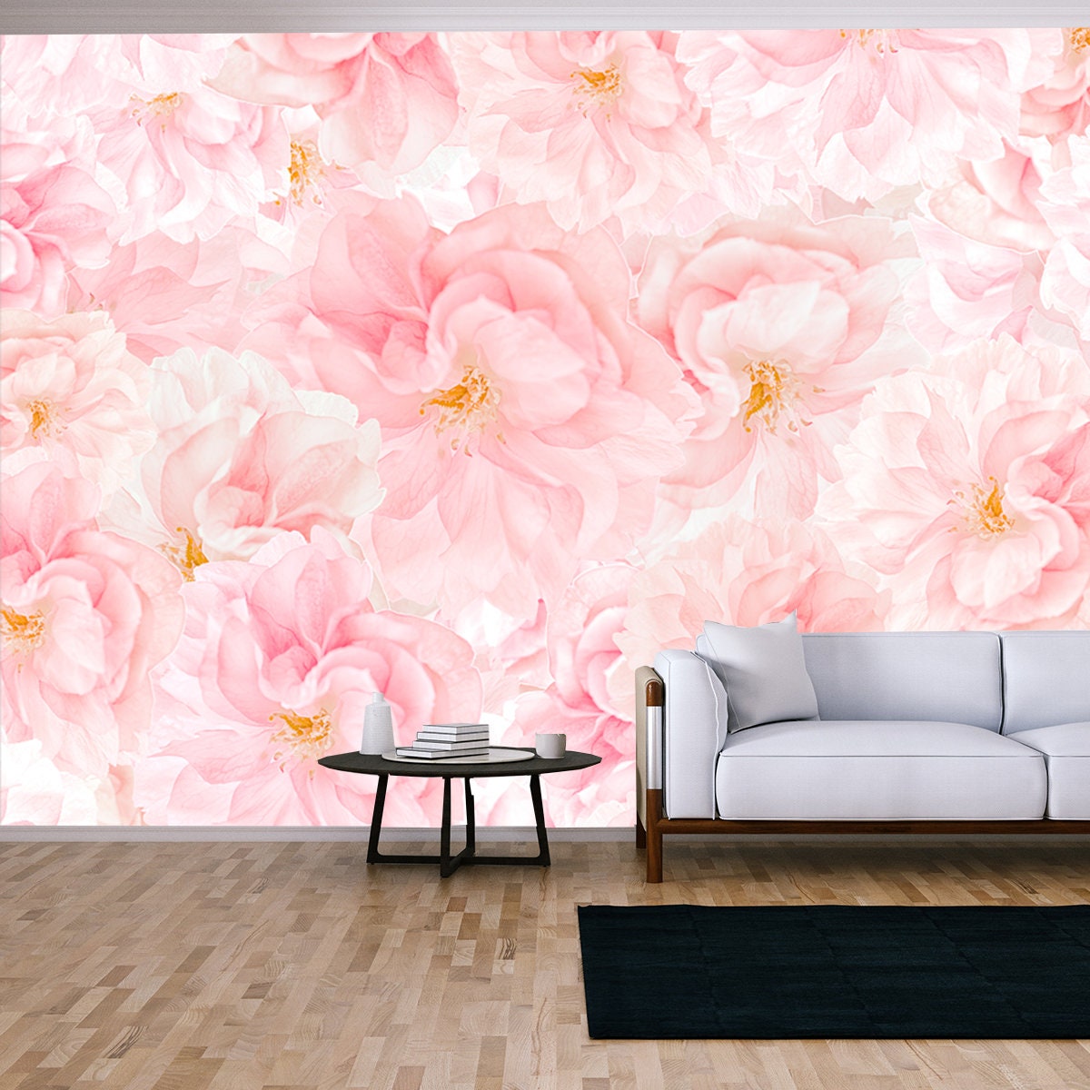 Sakura Flower Blossoms Background Wallpaper Living Room Mural