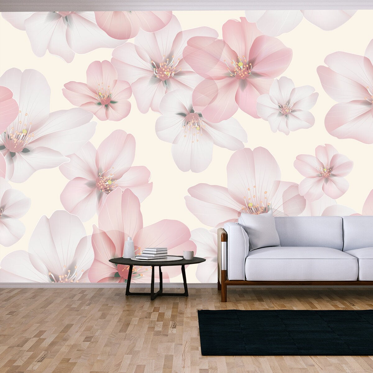 Somei Yoshino Sakura Flowers Wallpaper Living Room Mural