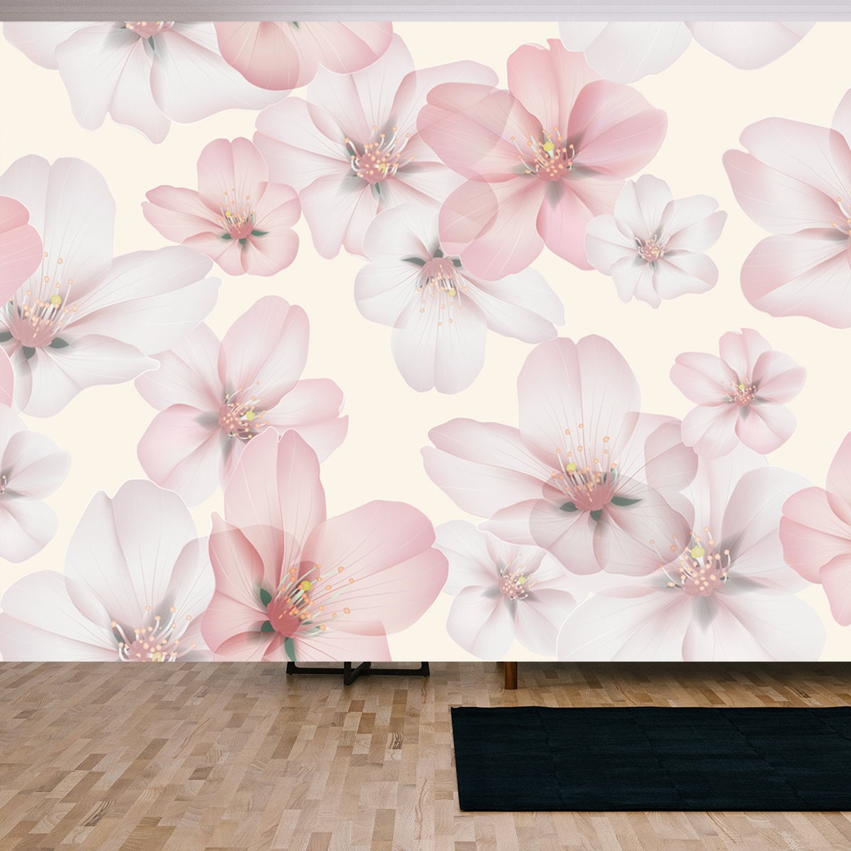 Somei Yoshino Sakura Flowers Wallpaper Living Room Mural