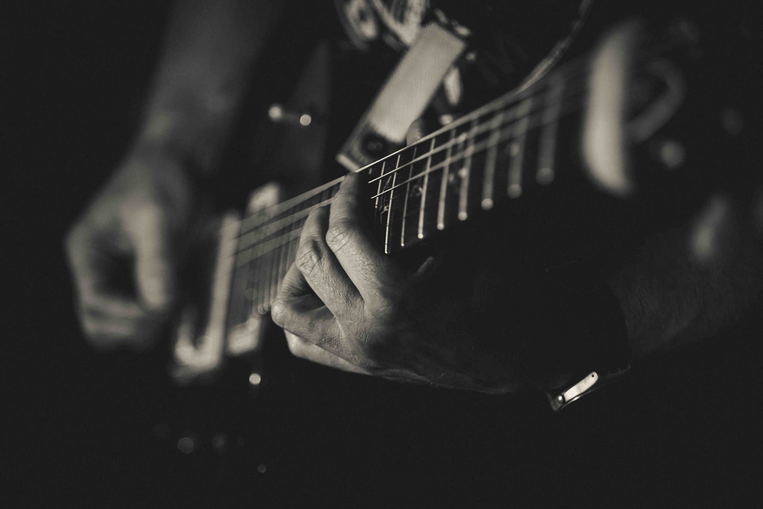 Black and white guitar