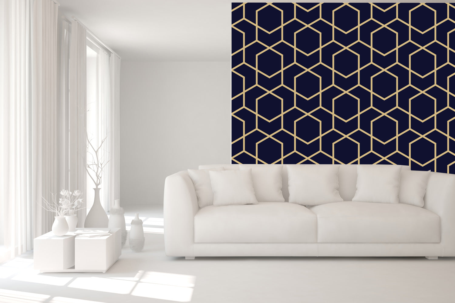 Blue and Gold Geometric